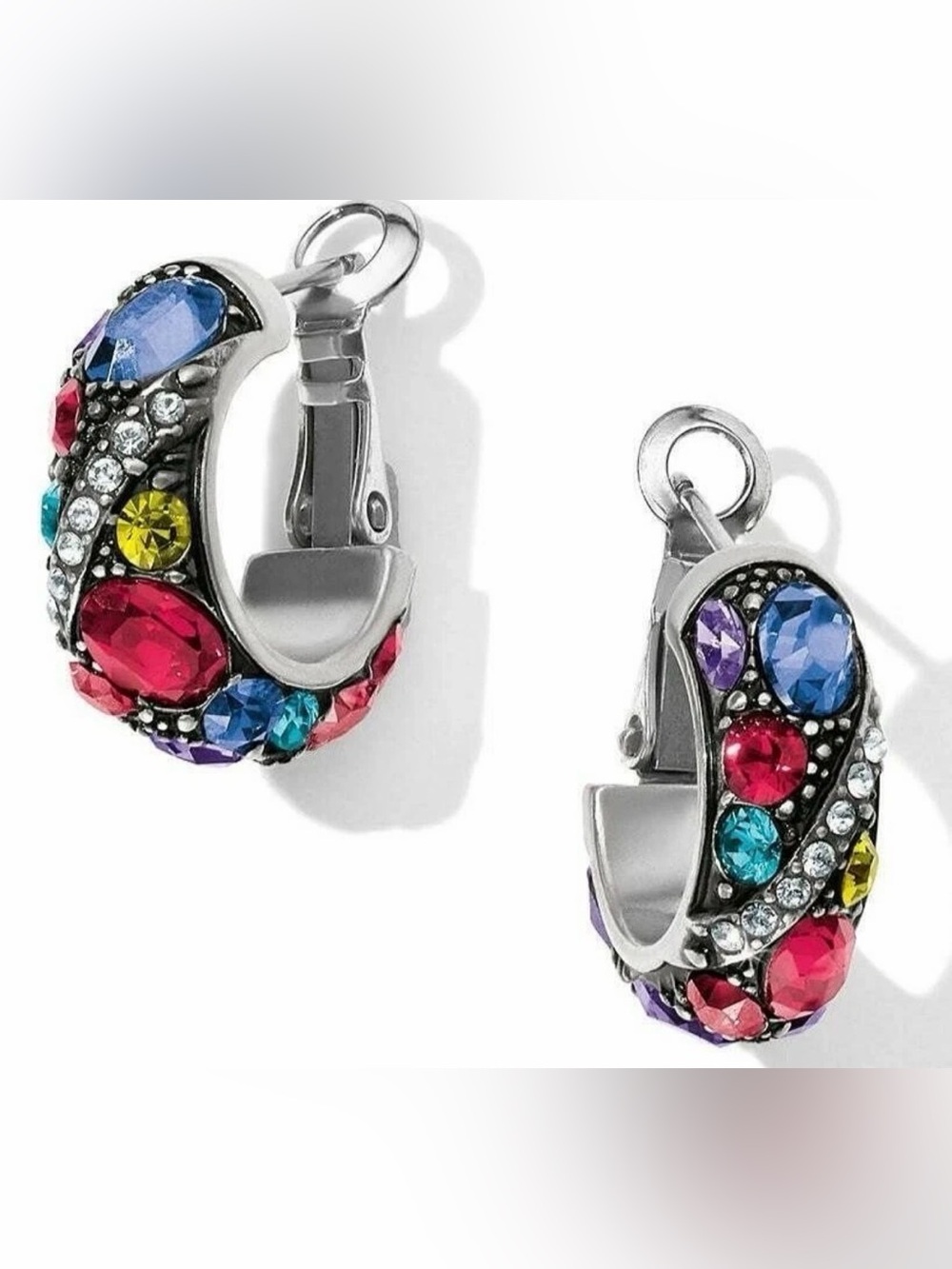 🆕💎 NWT ‘TRUST YOUR JOURNEY’ BRIGHTON VINTAGE SWAROVSKI CRYSTAL HOOP EARRINGS